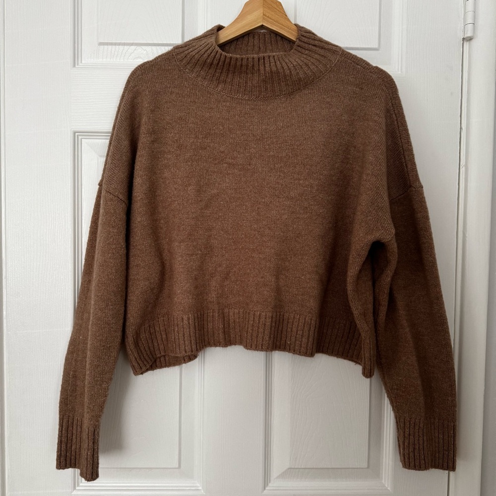 Elegant Brown Turtleneck Sweater for Women